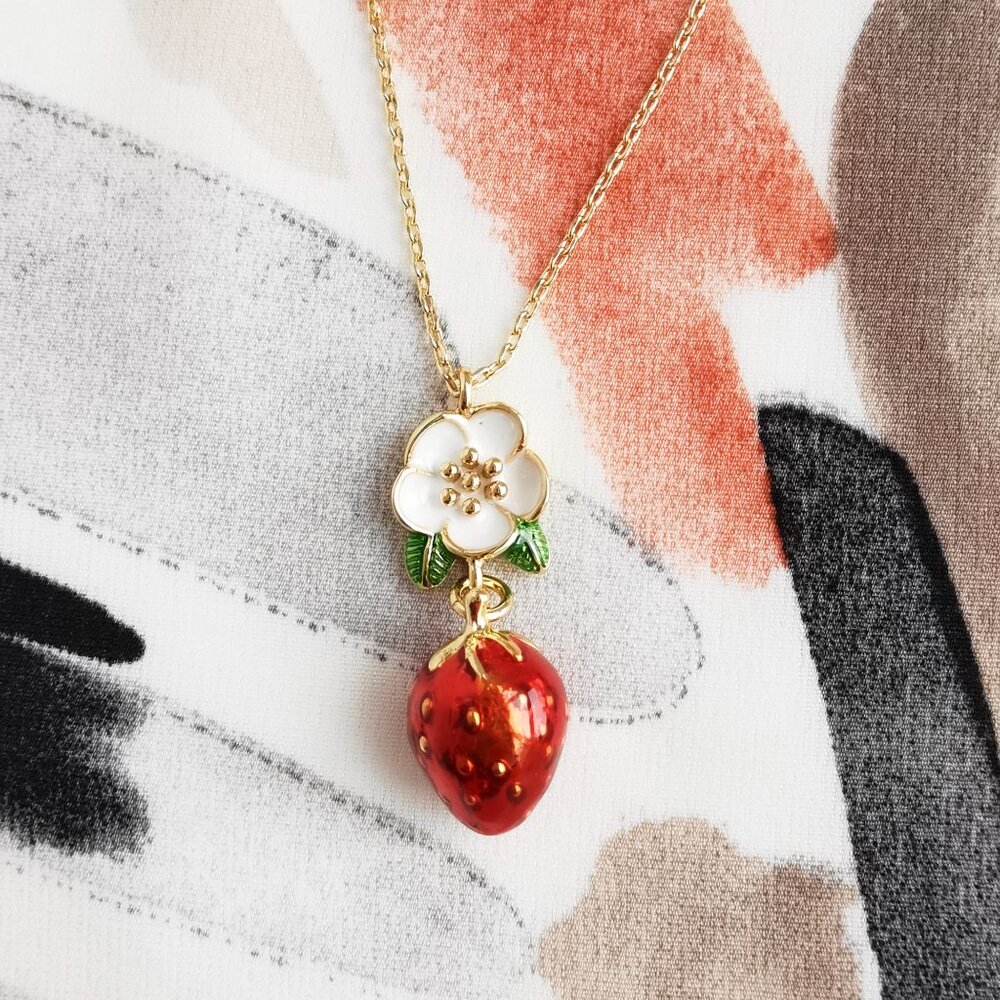 Kate Spade - Picnic Perfect Strawberry - Gold Pendant Necklace